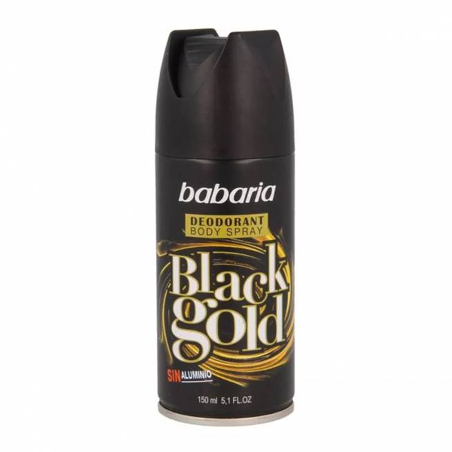 Babaria Black Gold dezodorantas purškiamas 150ml+50ml nemokamai