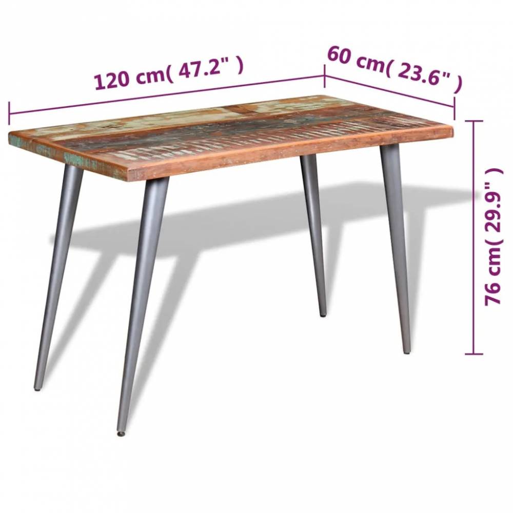 Valgomojo stalas, perdirbtos medienos masyvas, 120x60x76 cm