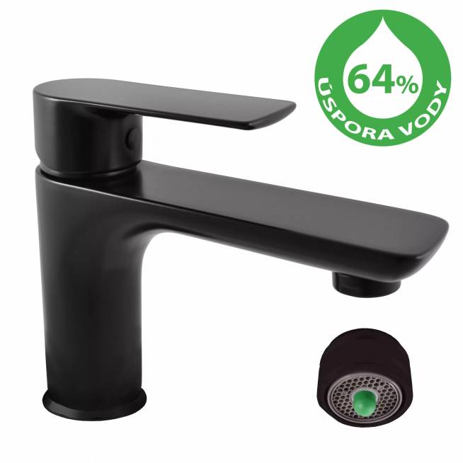 Vandens taupymo praustuvo maišytuvo svirtis VLTAVA ECO BLACK MATT - Matinė juoda spalva,Matmuo 3/8'',Matinė juoda...