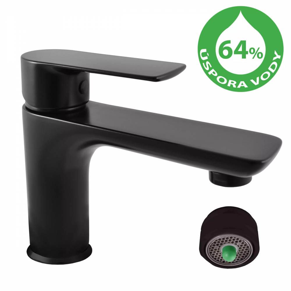 Vandens taupymo praustuvo maišytuvo svirtis VLTAVA ECO BLACK MATT - Matinė juoda spalva,Matmuo 3/8'',Matinė juoda paviršiaus apd