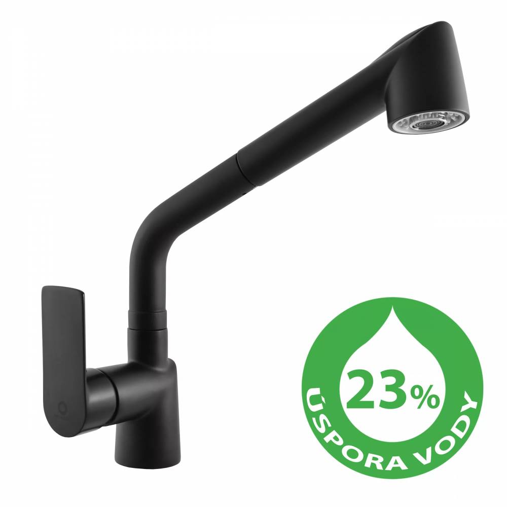 Vandens taupymo maišytuvas VLTAVA ECO BLACK MATT - t-id-4665