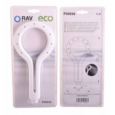 Rankinis dušas su ECO vandens taupymu ø 120 mm - Barva chrom/bílá