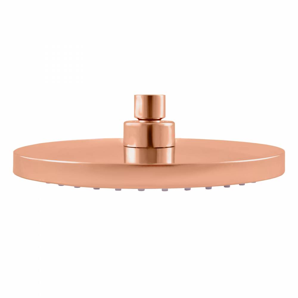 Dušo galvutė apvali ø 20 cm ROSE GOLD BRUSHED - Spalva GOLDEN ROSE - šukuota , Paviršiaus apdaila PVD