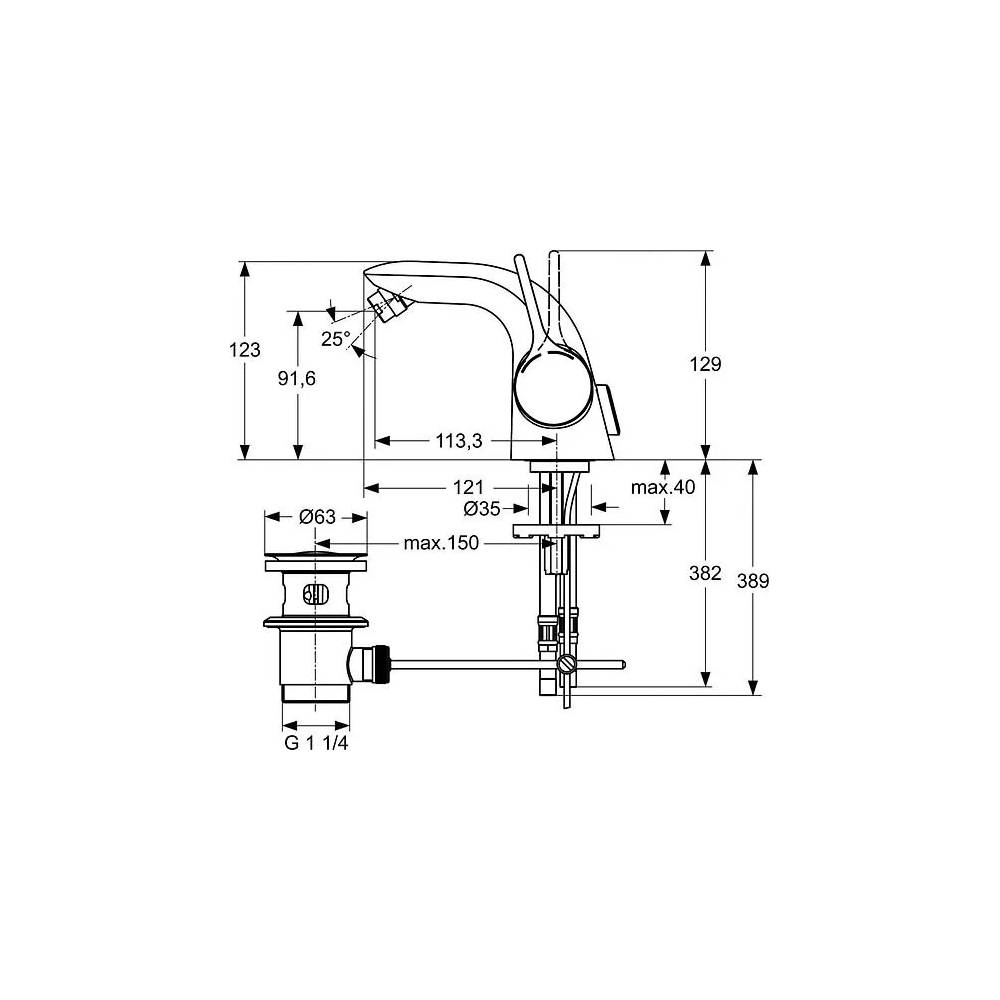 "Ideal Standard Bidet Melange" A4268AA