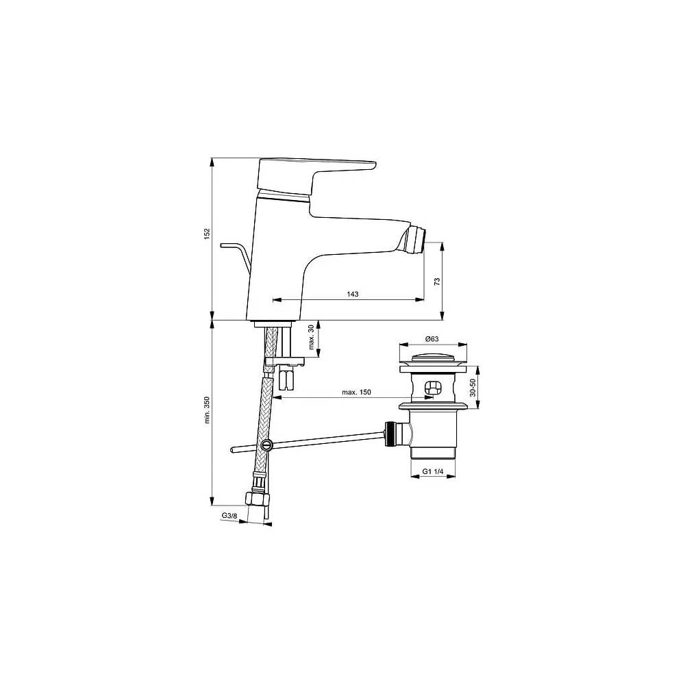 "Ideal Standard Bidet" maišytuvas "Connect Blue" B9920AA