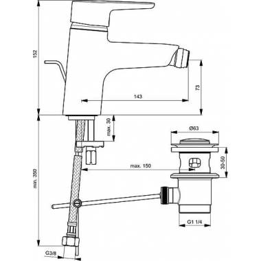 "Ideal Standard Bidet" maišytuvas "Connect Blue" B9920AA