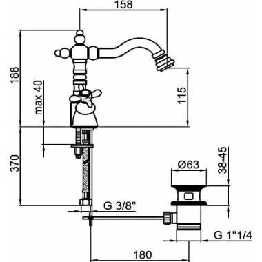 "Webert Bidet Ottocento" OT710402010