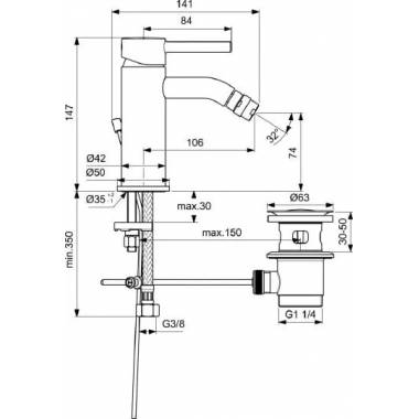 "Ideal Standard Bidet Ceraline BC197AA