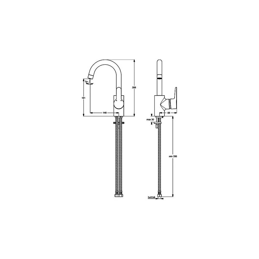 "Ideal Standard Connect Blue" praustuvo maišytuvas B9933AA