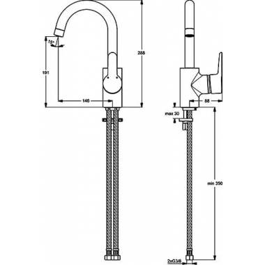 "Ideal Standard Connect Blue" praustuvo maišytuvas B9933AA