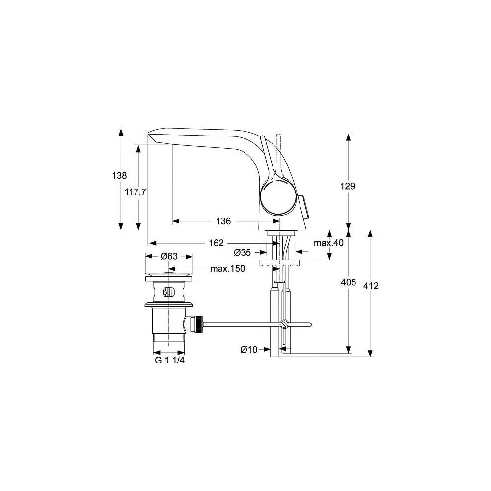 "Ideal Standard Melange" praustuvo maišytuvas A4260AA