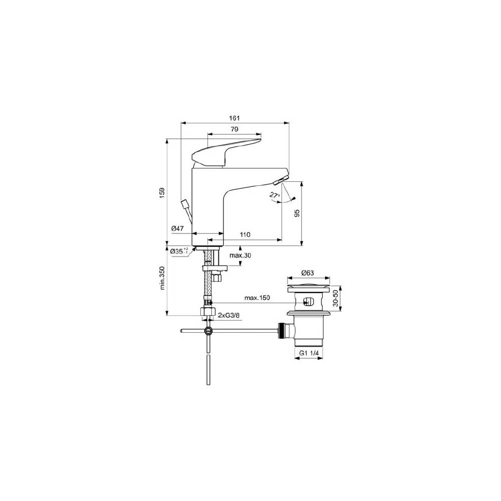 "Ideal Standard Ceraflex" praustuvo maišytuvas B1712AA