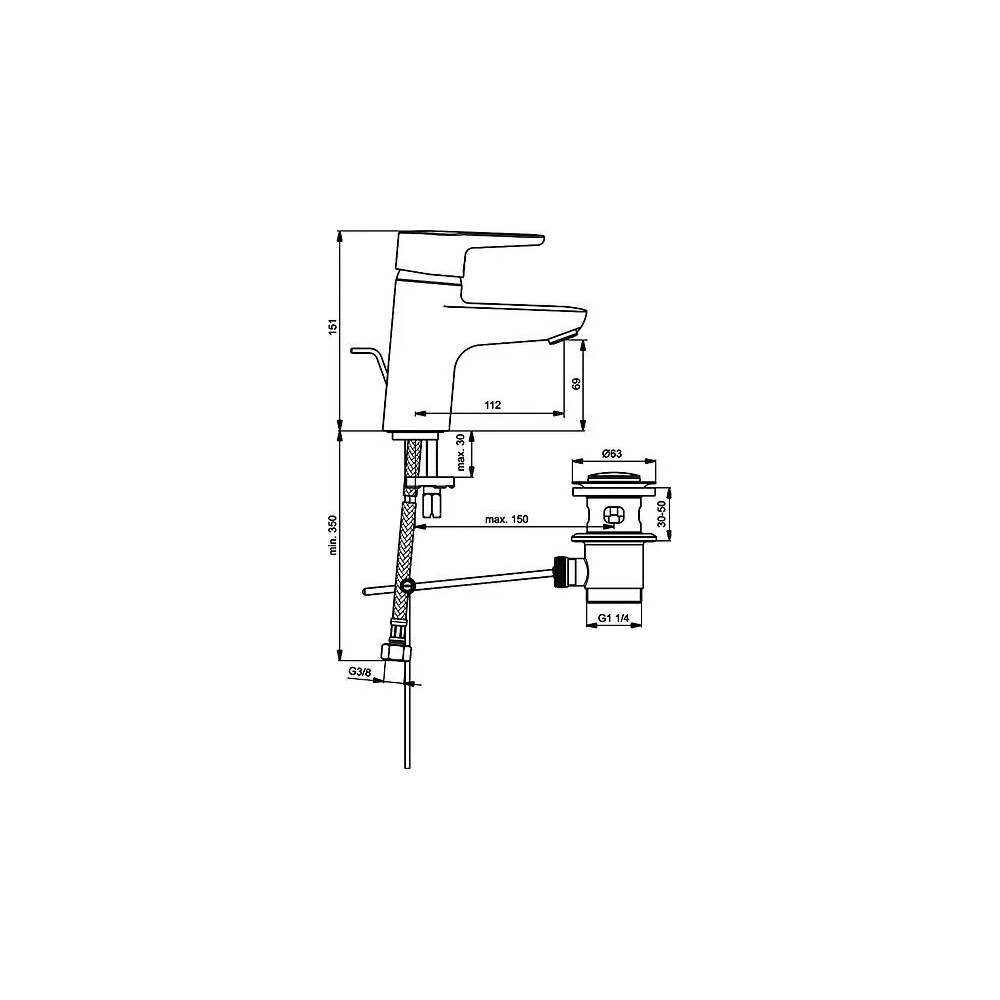 "Ideal Standard Connect Blue" praustuvo maišytuvas B9914AA