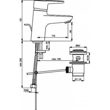 "Ideal Standard Connect Blue" praustuvo maišytuvas B9914AA