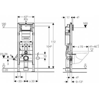 "Geberit Duofix UP 320" įmontuojamo klozeto rėmas 111.350.00.5