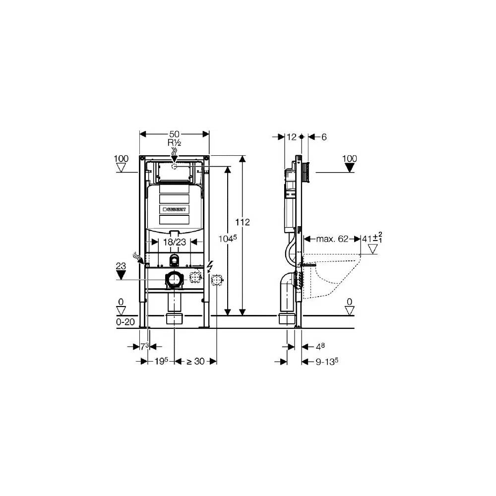 "Geberit Duofix UP320" įmontuojamas tualeto rėmas 111.300.00.5