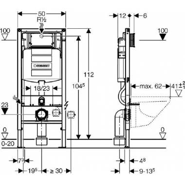 "Geberit Duofix UP320" įmontuojamas tualeto rėmas 111.300.00.5