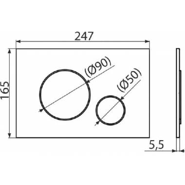 "AlcaPlast THIN" grindų įlajų rankenėlė M678