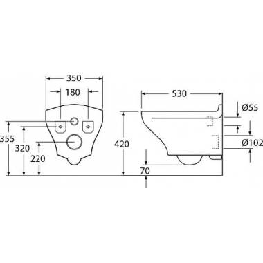 "Gustavsberg" sieninis "Estetic Hygienic Flush