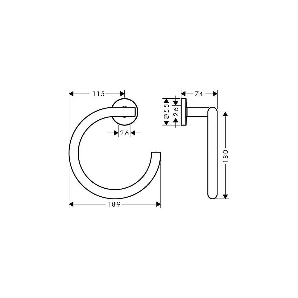 "Hansgrohe" rankšluosčių laikiklis "Logis Universal" 41724000