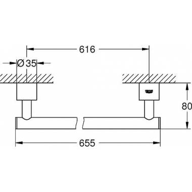 "Grohe" rankšluosčių laikiklis "Atrio" naujas 40309AL3