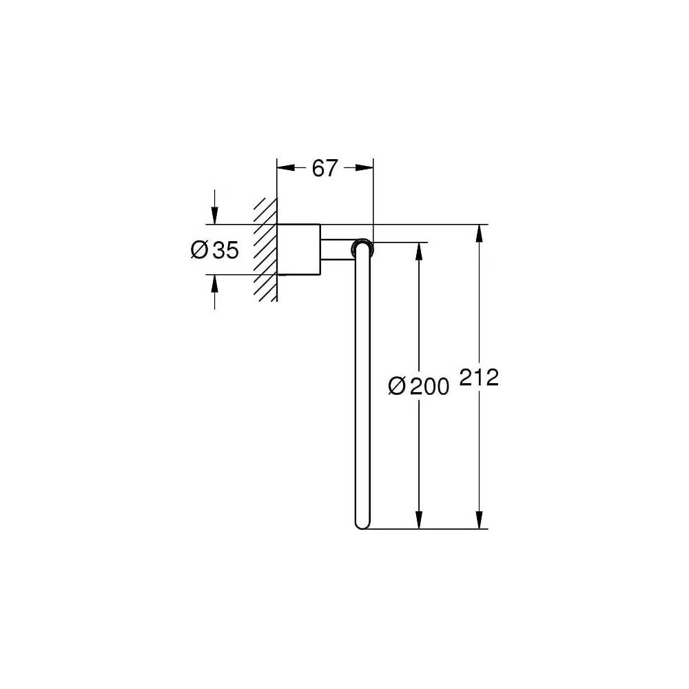 "Grohe" rankšluosčių laikiklis "Atrio" Naujas 40307003