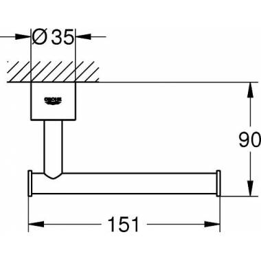 "Grohe" tualetinio popieriaus laikiklis "Atrio" Naujas 40313003