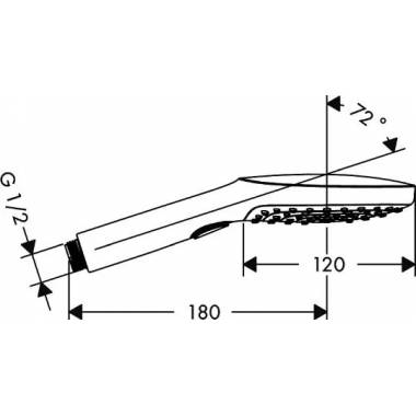 "Hansgrohe Raindance Select 120 Air 3 srovių rankinis dušas 26520000