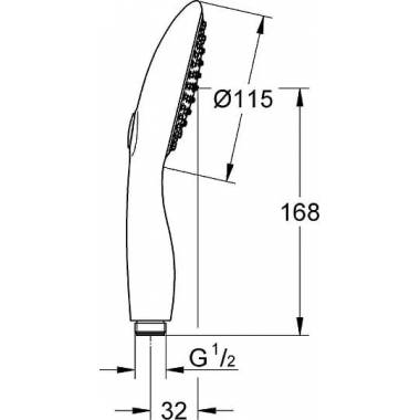 "Grohe Power&Soul 115" rankinis dušas 27671000