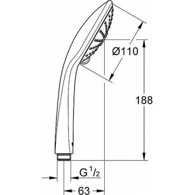 "Grohe Euphoria" masažinis rankinis dušas 27221000