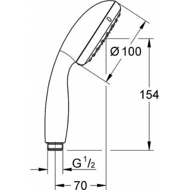 "Grohe" rankinis dušas "Tempesta" Naujas 27597001