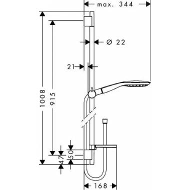 "Hansgrohe" dušo rinkinys "Raindance Select E 150" 27857000