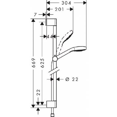 "Hansgrohe" dušo rinkinys "Croma Select E Multi" 26580400