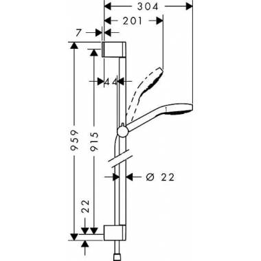 "Hansgrohe" dušo rinkinys "Croma Select S 1jet" 26574400