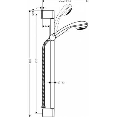 "Hansgrohe" dušo rinkinys "Crometta 85 Multi" 27767000