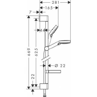 "Hansgrohe" dušo rinkinys "Crometta Vario 650" 26553400