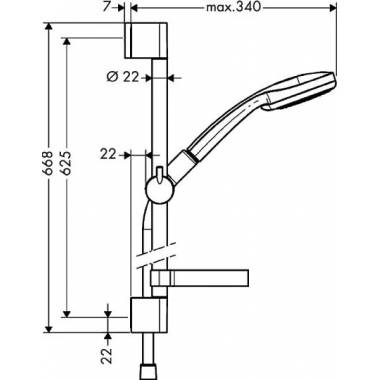 "Hansgrohe" dušo rinkinys "Croma 100 Multi" 27775000