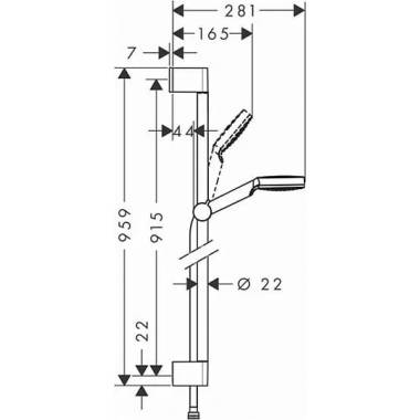 "Hansgrohe" dušo rinkinys "Crometta 1jet EcoSmart 900" 26539400