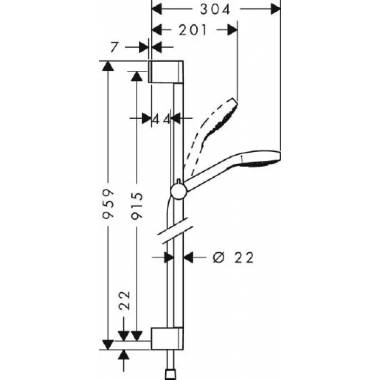 "Hansgrohe" dušo rinkinys "Croma Select E Multi" 26590400