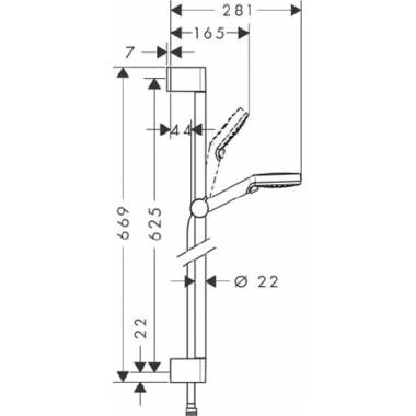 Hansgrohe dušas komplektas Crometta 1jet Green 650 26554400