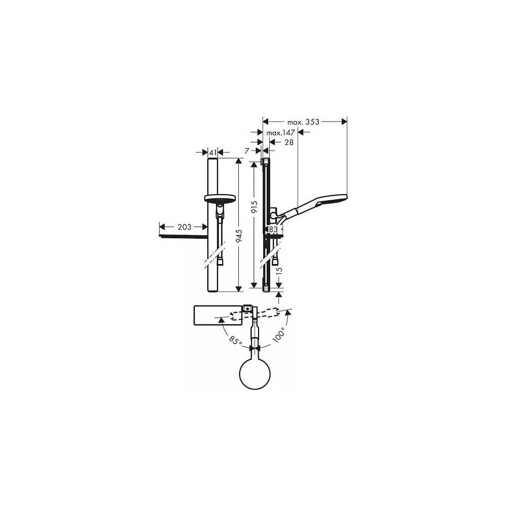 "Hansgrohe" dušo rinkinys "Raindance Select S 120 3jet Unica E" 27648400