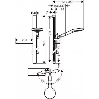 "Hansgrohe" dušo rinkinys "Raindance Select S 120 3jet Unica E" 27648400