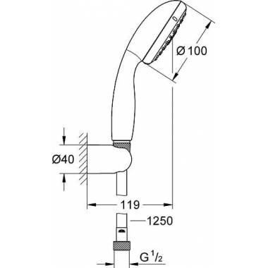 "Grohe" dušo rinkinys "New Tempesta" 27799001