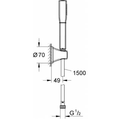 Grohe dušas komplektas Rainshower Grandera Stick 27993000