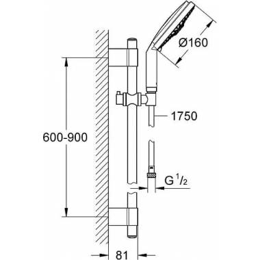 "Grohe" dušo rinkinys "Rainshower Cosmopolitan 160" 28763001