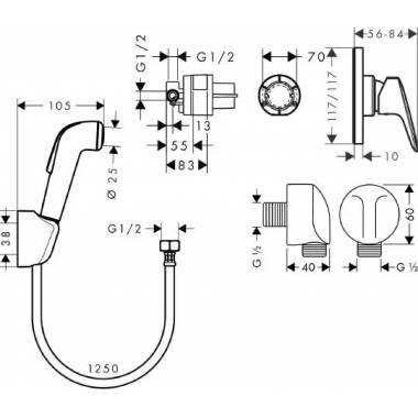 "Hansgrohe" higieninis dušas "Logis SET