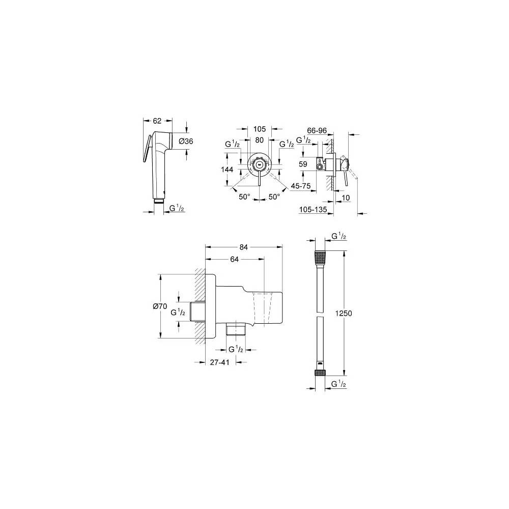 "Grohe" higieninis dušas BauClassic 124901