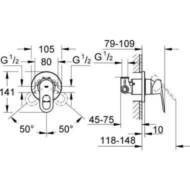 "Grohe" higieninis dušas BauLoop 124895