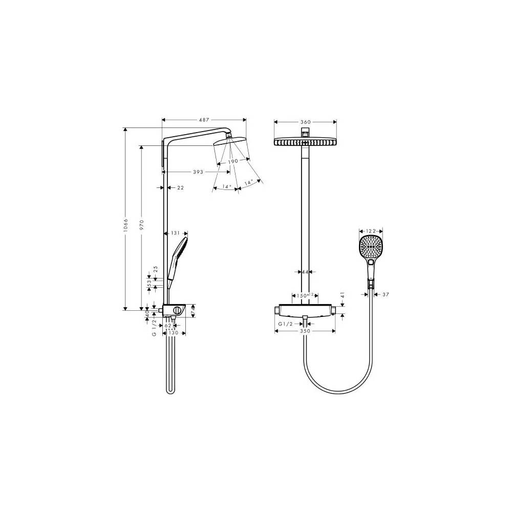 "Hansgrohe" dušo rinkinys "Raindance Select E 360" 27112000