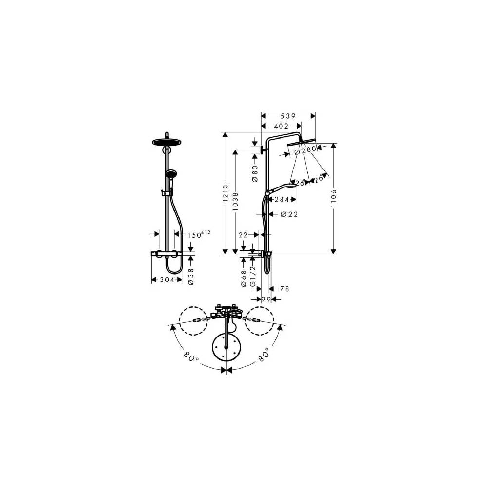 "Hansgrohe" dušo rinkinys "Croma Select S" 26790000